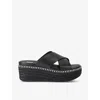 Fitflop Eloise Espadrille Wedge Cross Slide Sandals In Black