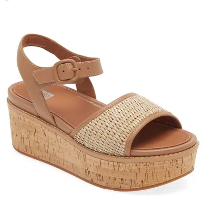 Fitflop Eloise Platform Sandal In Latte Tan/ivory