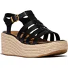 Fitflop Espadrille Platform Wedge Sandal In Black