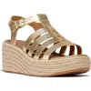 Fitflop Espadrille Platform Wedge Sandal In Platino