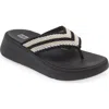 Fitflop F-mode Crochet Flip Flop In Black