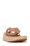 Fitflop F-mode Espadarille Platform Wedge Flip Flop In Rose Gold