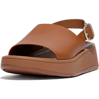 Fitflop F-mode Flatform Slingback Sandal In Light Tan