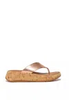 Fitflop Woman Thong Sandal Rose Gold Size 7 Leather In Multi