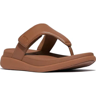 Fitflop F-mode Go Adjustable Platform Flip Flop In Brown