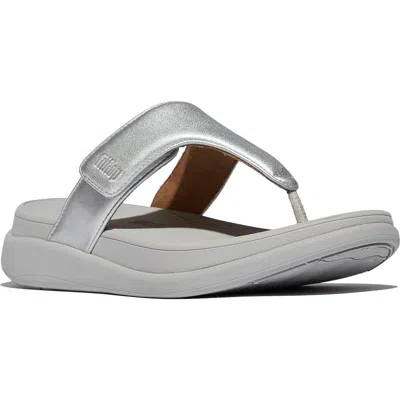 Fitflop F-mode Go Adjustable Platform Flip Flop In Gray