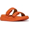 Fitflop F-mode Go Adjustable Platform Slide Sandal In Orange