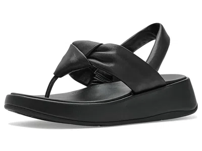 Fitflop F Mode Knot Soft Leather Back Strap Sandals In Black
