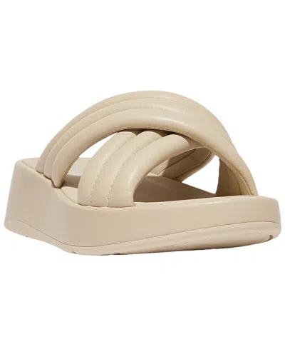 Fitflop F-mode Platform Slide Sandal In Beige