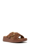 Fitflop F-mode Platform Slide Sandal In Rich Brown