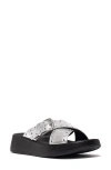 Fitflop F-mode Platform Slide Sandal In Silver