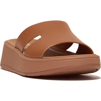 Fitflop F-mode Raw Edge Flatform Sandal In Brown