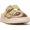 Fitflop F-mode Shimmer Buckle Sandal In Platino