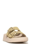 Fitflop F-mode Shimmer Buckle Sandal In Platino