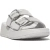 Fitflop F-mode Shimmer Buckle Sandal In Silver