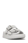 Fitflop F-mode Shimmer Buckle Sandal In Silver