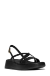 Fitflop F-mode Slingback Platform Wedge Slide Sandal In Black