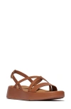 Fitflop F-mode Slingback Platform Wedge Slide Sandal In Deep Tan