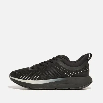 Fitflop Ffrunner Sneakers Womens 10 Black Lace Up Athletic Running Shoes Zogg185
