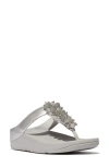 Fitflop Fino Bauble Bead Flip Flop In Silver