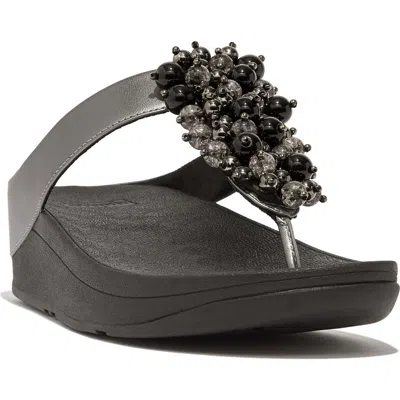 FITFLOP FITFLOP FINO BAUBLE-BEAD TOE-POST SANDALS