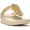 Fitflop Fino Bauble-bead Toe-post Sandals In Silver