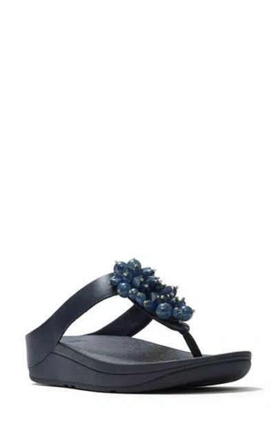 Fitflop Fino Bead Cluster Flip Flop In Blue