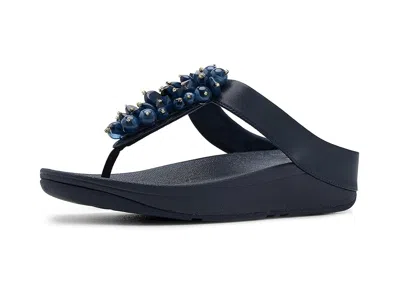 Fitflop Fino Bead-cluster Toe-post Sandals In Blue