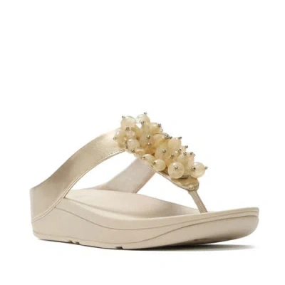 Fitflop Fino Bead-cluster Toe-post In Silver