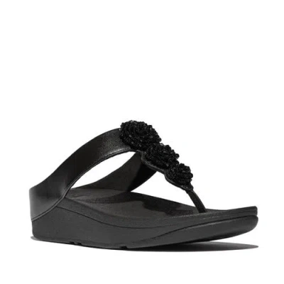 FITFLOP FITFLOP FINO BEADIE-BUTTON METALLIC TOE-POST SANDALS
