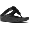 Fitflop Fino Beadie Flip Flop In Metallic Black