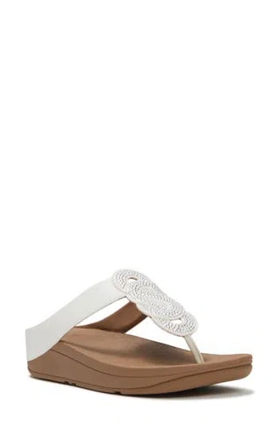 Fitflop Fino Crystal Twist T-strap Sandal In White