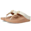 Fitflop Fino Flip Flop Womensbeige Leather Resin-hoop Slip On Sandal Zogg1483 In Sand