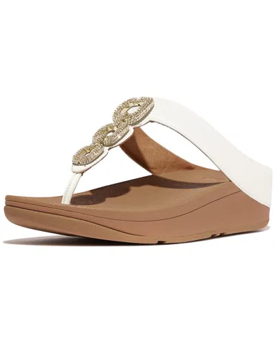 Fitflop Fino Crystal Chain Womens Toe Post Sandals Colour: Urban White, Size: 7