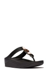 Fitflop Fino Multistone Flip Flop In All Black