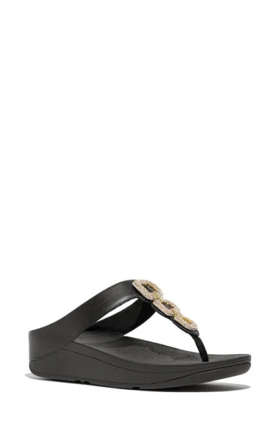 Fitflop Fino Platform Wedge Flip Flop In Black