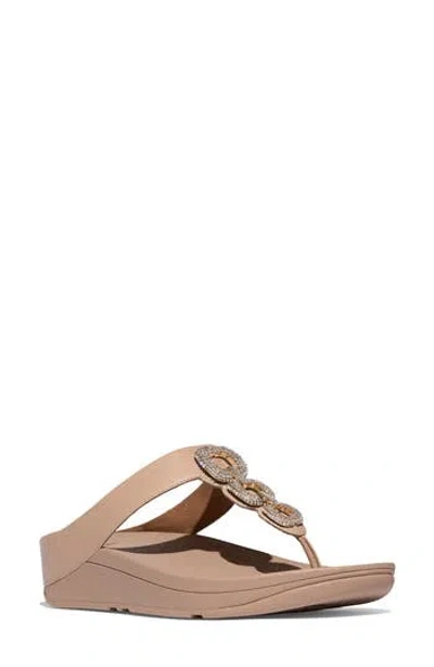 Fitflop Fino Platform Wedge Flip Flop In Neutral