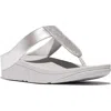 Fitflop Fino Platform Wedge Flip Flop In Silver