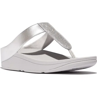 Fitflop Fino Platform Wedge Flip Flop In Silver
