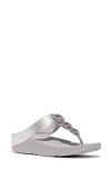 Fitflop Fino Platform Wedge Flip Flop In Silver