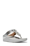 Fitflop Fino Platform Wedge Flip Flop In Silver