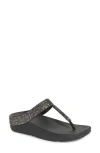 Fitflop Fino Quartz Wedge Flip Flop In Black