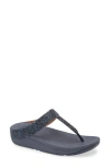 Fitflop Fino Quartz Wedge Flip Flop In Midnight Navy