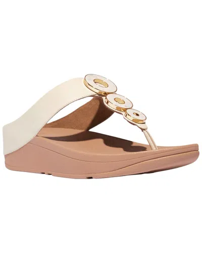 Fitflop Fino Resin Hoop Leather Toe Post Sandal In Neutral