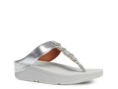 Fitflop Fino Sparkle Wedge Sandal In Silver