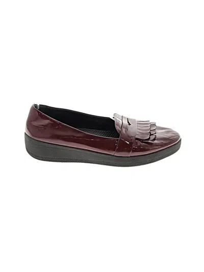 Pre-owned Fitflop Flats In Burgundy