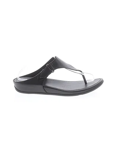 Pre-owned Fitflop Flip Flops In Black