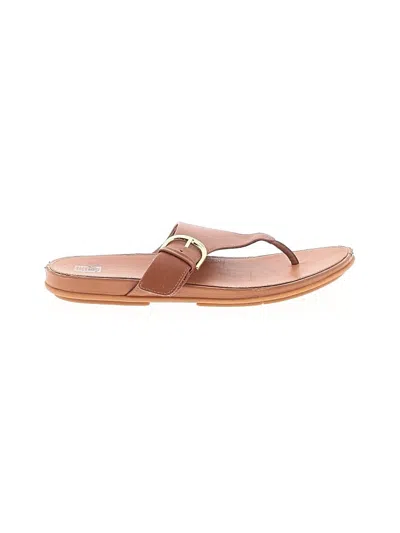 Pre-owned Fitflop Flip Flops In Brown