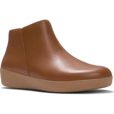 Fitflop Flowform Leather Bootie In Brown