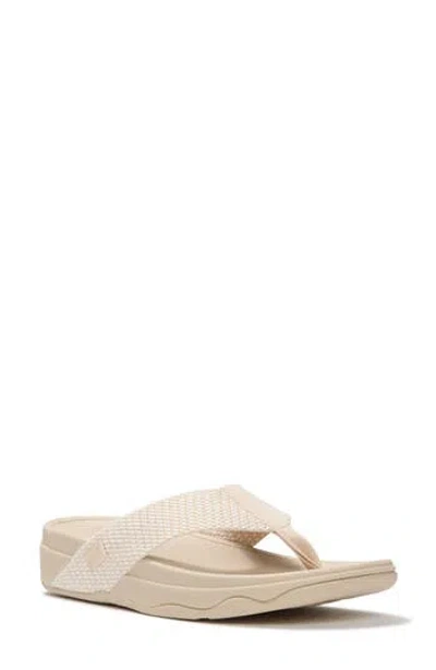Fitflop Flowmotion Wedge Flip Flop In Neutral